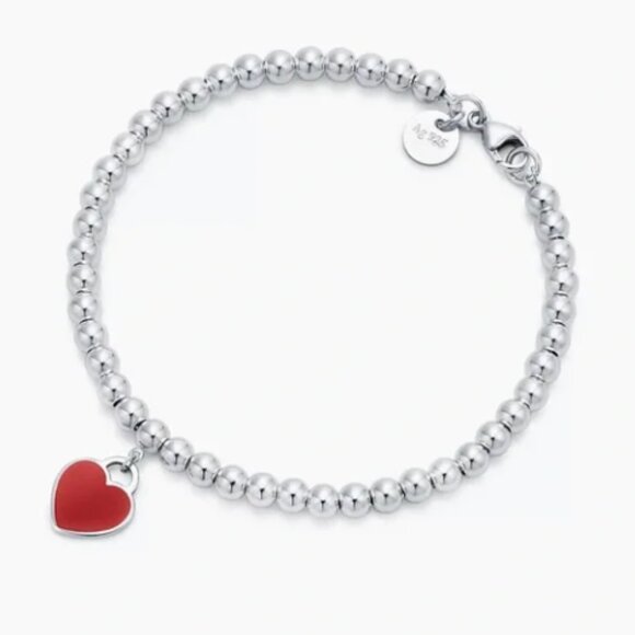 Tiffany & Co. Jewelry - Authentic Tiffany & Co Red Heart Tag Bead Bracelet (NEW)